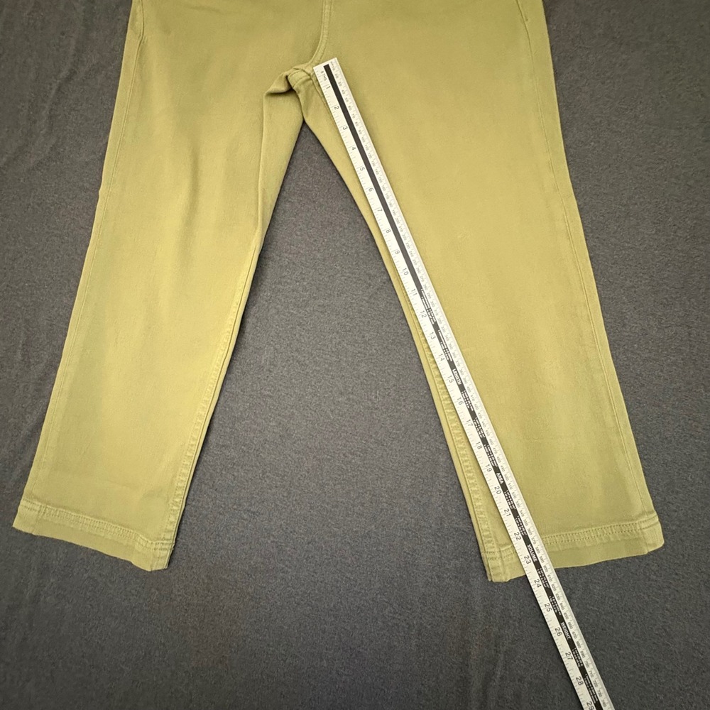Tommy Bahama Cropped Pants Women 10 Olive Green Straight Leg Stretch Jeans - Picture 8 of 11